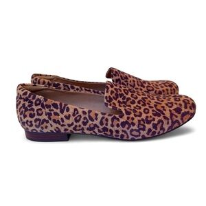 Adam Tucker Me Too Perforated Leather Leopard Print Cushioned Slip On Size 11
